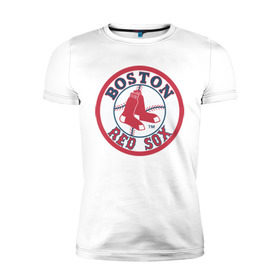 Мужская футболка премиум с принтом Boston Red Sox в Санкт-Петербурге, 92% хлопок, 8% лайкра | приталенный силуэт, круглый вырез ворота, длина до линии бедра, короткий рукав | baseball | boston red sox | бейсбол | бостон | красные носки | ред сокс | спорт