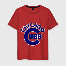 Мужская футболка хлопок с принтом Chicago Cubs logotype в Санкт-Петербурге, 100% хлопок | прямой крой, круглый вырез горловины, длина до линии бедер, слегка спущенное плечо. | baseball | chicago cubs bear | бейсбол | спорт | чикаго