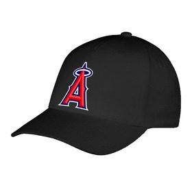 Бейсболка с принтом Los Angeles Angels of Anaheim logo в Санкт-Петербурге, 100% хлопок | классический козырек, металлическая застежка-регулятор размера | baseball | los angeles angels of anaheim | бейсбол | спорт