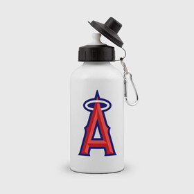 Бутылка спортивная с принтом Los Angeles Angels of Anaheim logo в Санкт-Петербурге, металл | емкость — 500 мл, в комплекте две пластиковые крышки и карабин для крепления | baseball | los angeles angels of anaheim | бейсбол | спорт