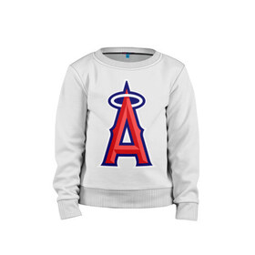 Детский свитшот хлопок с принтом Los Angeles Angels of Anaheim logo в Санкт-Петербурге, 100% хлопок | круглый вырез горловины, эластичные манжеты, пояс и воротник | baseball | los angeles angels of anaheim | бейсбол | спорт