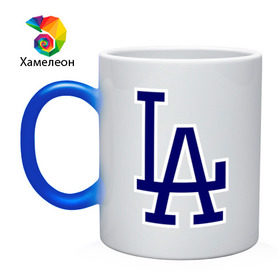 Кружка хамелеон с принтом Los Angeles Dodgers logo в Санкт-Петербурге, керамика | меняет цвет при нагревании, емкость 330 мл | baseball | la | los angeles dodgers | бейсбол | лос анджелес доджерс | спорт