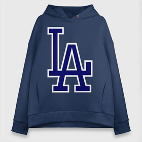 Женское худи Oversize хлопок с принтом Los Angeles Dodgers logo в Санкт-Петербурге, френч-терри — 70% хлопок, 30% полиэстер. Мягкий теплый начес внутри —100% хлопок | боковые карманы, эластичные манжеты и нижняя кромка, капюшон на магнитной кнопке | Тематика изображения на принте: baseball | la | los angeles dodgers | бейсбол | лос анджелес доджерс | спорт