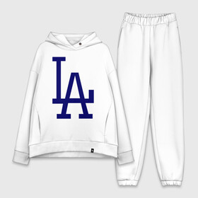 Женский костюм хлопок Oversize с принтом Los Angeles Dodgers logo в Санкт-Петербурге,  |  | baseball | la | los angeles dodgers | бейсбол | лос анджелес доджерс | спорт