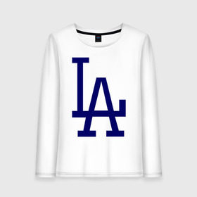 Женский лонгслив хлопок с принтом Los Angeles Dodgers logo в Санкт-Петербурге, 100% хлопок |  | baseball | la | los angeles dodgers | бейсбол | лос анджелес доджерс | спорт
