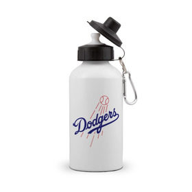Бутылка спортивная с принтом Los Angeles Dodgers logotype в Санкт-Петербурге, металл | емкость — 500 мл, в комплекте две пластиковые крышки и карабин для крепления | baseball | los angeles dodgers | бейсбол | лос анджелес доджерс | спорт