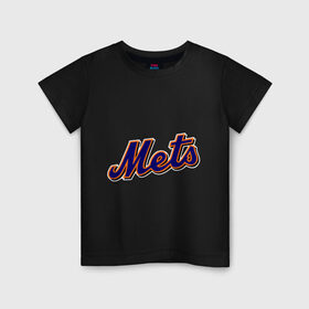 Детская футболка хлопок с принтом Mets в Санкт-Петербурге, 100% хлопок | круглый вырез горловины, полуприлегающий силуэт, длина до линии бедер | baseball | mets | new york mets | бейсбол | нью йорк метс | спорт