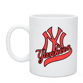 Кружка с принтом New York Yankees logo в Санкт-Петербурге, керамика | объем — 330 мл, диаметр — 80 мм. Принт наносится на бока кружки, можно сделать два разных изображения | Тематика изображения на принте: baseball | new york yankees | бейсбол | нью йорк янкиз | спорт | янки