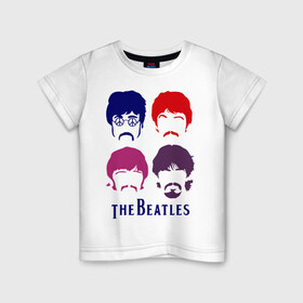 Детская футболка хлопок с принтом The Beatles faces в Санкт-Петербурге, 100% хлопок | круглый вырез горловины, полуприлегающий силуэт, длина до линии бедер | beatles | the beatles | the beatles faces | бителс