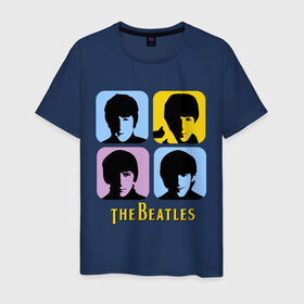 Мужская футболка хлопок с принтом The Beatles pop art в Санкт-Петербурге, 100% хлопок | прямой крой, круглый вырез горловины, длина до линии бедер, слегка спущенное плечо. | beatles | the beatles | the beatles pop art | бителс