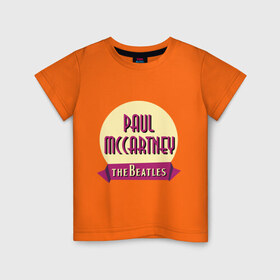 Детская футболка хлопок с принтом Paul McCartney The Beatles в Санкт-Петербурге, 100% хлопок | круглый вырез горловины, полуприлегающий силуэт, длина до линии бедер | beatles | paul mccartney the beatles | the beatles | бителс
