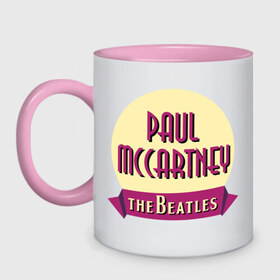 Кружка двухцветная с принтом Paul McCartney The Beatles в Санкт-Петербурге, керамика | объем — 330 мл, диаметр — 80 мм. Цветная ручка и кайма сверху, в некоторых цветах — вся внутренняя часть | beatles | paul mccartney the beatles | the beatles | бителс