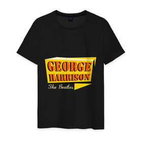 Мужская футболка хлопок с принтом George Harrison в Санкт-Петербурге, 100% хлопок | прямой крой, круглый вырез горловины, длина до линии бедер, слегка спущенное плечо. | Тематика изображения на принте: beatles | george harrison | the beatles | бителс | джерш харисон