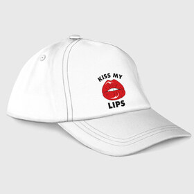 Бейсболка с принтом Kiss my Lips в Санкт-Петербурге, 100% хлопок | классический козырек, металлическая застежка-регулятор размера | Тематика изображения на принте: kiss | lips | swag | губы | поцелуй | сваг | свог | свэг