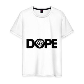 Мужская футболка хлопок с принтом Dope Diamond в Санкт-Петербурге, 100% хлопок | прямой крой, круглый вырез горловины, длина до линии бедер, слегка спущенное плечо. | diamond | dope | swag | сваг | свог | свэг