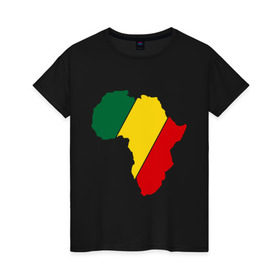 Женская футболка хлопок с принтом Мама Африка в Санкт-Петербурге, 100% хлопок | прямой крой, круглый вырез горловины, длина до линии бедер, слегка спущенное плечо | bob marley | reggae | раста | растаманские | растафари