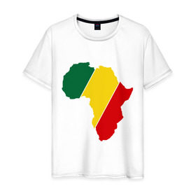Мужская футболка хлопок с принтом Мама Африка в Санкт-Петербурге, 100% хлопок | прямой крой, круглый вырез горловины, длина до линии бедер, слегка спущенное плечо. | bob marley | reggae | раста | растаманские | растафари