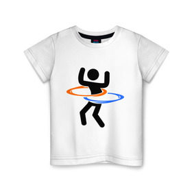 Детская футболка хлопок с принтом Portal (Портал) хулахуп в Санкт-Петербурге, 100% хлопок | круглый вырез горловины, полуприлегающий силуэт, длина до линии бедер | portal | игры | компьютерные игры | портал
