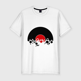 Мужская футболка премиум с принтом Vinyl Circles в Санкт-Петербурге, 92% хлопок, 8% лайкра | приталенный силуэт, круглый вырез ворота, длина до линии бедра, короткий рукав | винил | музыка | пластинка | электронная музыка