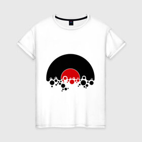 Женская футболка хлопок с принтом Vinyl Circles в Санкт-Петербурге, 100% хлопок | прямой крой, круглый вырез горловины, длина до линии бедер, слегка спущенное плечо | винил | музыка | пластинка | электронная музыка