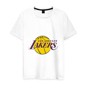 Мужская футболка хлопок с принтом LA Lakers в Санкт-Петербурге, 100% хлопок | прямой крой, круглый вырез горловины, длина до линии бедер, слегка спущенное плечо. | basketball | lakers | media | nba | toplanding | баскетболл | лейкерс | лого баскетбольных клубов | лос анджелес | нба