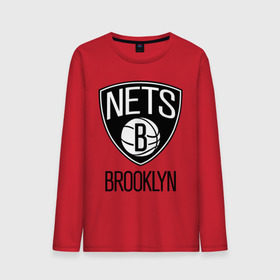 Мужской лонгслив хлопок с принтом Nets Brooklyn в Санкт-Петербурге, 100% хлопок |  | бруклин