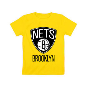 Детская футболка хлопок с принтом Nets Brooklyn в Санкт-Петербурге, 100% хлопок | круглый вырез горловины, полуприлегающий силуэт, длина до линии бедер | Тематика изображения на принте: бруклин