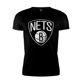 Мужская футболка премиум с принтом Nets Brooklyn в Санкт-Петербурге, 92% хлопок, 8% лайкра | приталенный силуэт, круглый вырез ворота, длина до линии бедра, короткий рукав | Тематика изображения на принте: бруклин