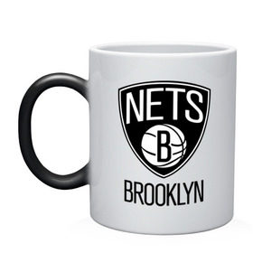 Кружка хамелеон с принтом Nets Brooklyn в Санкт-Петербурге, керамика | меняет цвет при нагревании, емкость 330 мл | бруклин