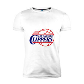 Мужская футболка премиум с принтом LA Clippers в Санкт-Петербурге, 92% хлопок, 8% лайкра | приталенный силуэт, круглый вырез ворота, длина до линии бедра, короткий рукав | basketball | nba | баскетболл | лого баскетбольных клубов | лос анджелес | нба