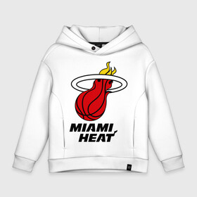 Детское худи Oversize хлопок с принтом Miami Heat-logo в Санкт-Петербурге, френч-терри — 70% хлопок, 30% полиэстер. Мягкий теплый начес внутри —100% хлопок | боковые карманы, эластичные манжеты и нижняя кромка, капюшон на магнитной кнопке | basketball | nba | баскетболл | лого баскетбольных клубов | майами | нба