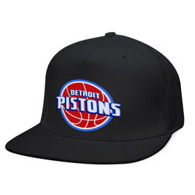 Кепка снепбек с прямым козырьком с принтом Detroit Pistons - logo в Санкт-Петербурге, хлопок 100% |  | basketball | nba | баскетболл | детроит | лого баскетбольных клубов | нба