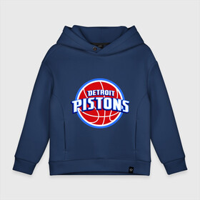 Детское худи Oversize хлопок с принтом Detroit Pistons - logo в Санкт-Петербурге, френч-терри — 70% хлопок, 30% полиэстер. Мягкий теплый начес внутри —100% хлопок | боковые карманы, эластичные манжеты и нижняя кромка, капюшон на магнитной кнопке | basketball | nba | баскетболл | детроит | лого баскетбольных клубов | нба