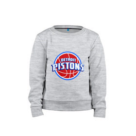 Детский свитшот хлопок с принтом Detroit Pistons - logo в Санкт-Петербурге, 100% хлопок | круглый вырез горловины, эластичные манжеты, пояс и воротник | basketball | nba | баскетболл | детроит | лого баскетбольных клубов | нба