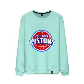 Мужской свитшот хлопок с принтом Detroit Pistons - logo в Санкт-Петербурге, 100% хлопок |  | basketball | nba | баскетболл | детроит | лого баскетбольных клубов | нба