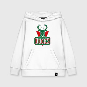 Детская толстовка хлопок с принтом Milwaukee Bucks - logo в Санкт-Петербурге, 100% хлопок | Круглый горловой вырез, эластичные манжеты, пояс, капюшен | basketball | nba | баскетболл | лого баскетбольных клубов | нба