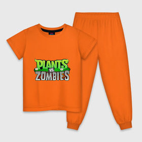 Детская пижама хлопок с принтом Plants vs zombies в Санкт-Петербурге, 100% хлопок |  брюки и футболка прямого кроя, без карманов, на брюках мягкая резинка на поясе и по низу штанин
 | plants | zombies | игры