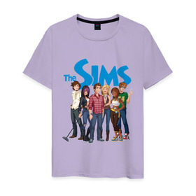 Мужская футболка хлопок с принтом The Sims heroes в Санкт-Петербурге, 100% хлопок | прямой крой, круглый вырез горловины, длина до линии бедер, слегка спущенное плечо. | игры | компьютерные игры | симс | симы