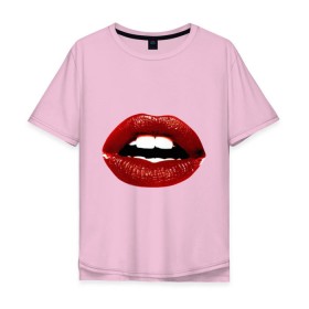 Мужская футболка хлопок Oversize с принтом Pop art lips в Санкт-Петербурге, 100% хлопок | свободный крой, круглый ворот, “спинка” длиннее передней части | поп арт