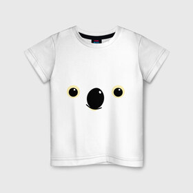 Детская футболка хлопок с принтом Мордочка коалы в Санкт-Петербурге, 100% хлопок | круглый вырез горловины, полуприлегающий силуэт, длина до линии бедер | животные | коала