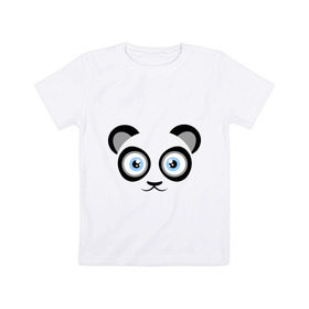 Детская футболка хлопок с принтом Мордочка панды в Санкт-Петербурге, 100% хлопок | круглый вырез горловины, полуприлегающий силуэт, длина до линии бедер | панда