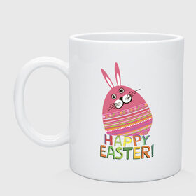 Кружка с принтом Easter rabbit в Санкт-Петербурге, керамика | объем — 330 мл, диаметр — 80 мм. Принт наносится на бока кружки, можно сделать два разных изображения | happy easter | кролик | пасха | пасхальное яйцо | пасхальный кролик | счастливой пасхи