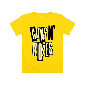 Детская футболка хлопок с принтом Guns n roses cream в Санкт-Петербурге, 100% хлопок | круглый вырез горловины, полуприлегающий силуэт, длина до линии бедер | guns and roses | rock | ганс н роуз | музыка | рок
