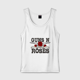 Женская майка хлопок с принтом Guns n roses black в Санкт-Петербурге, 95% хлопок, 5% эластан |  | guns and roses | rock | ганс н роуз | музыка | рок