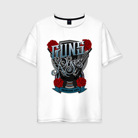 Женская футболка хлопок Oversize с принтом Guns n roses illustration в Санкт-Петербурге, 100% хлопок | свободный крой, круглый ворот, спущенный рукав, длина до линии бедер
 | guns and roses | rock | ганс н роуз | музыка | рок