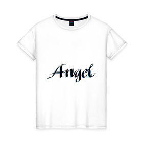 Женская футболка хлопок с принтом Angel Wings в Санкт-Петербурге, 100% хлопок | прямой крой, круглый вырез горловины, длина до линии бедер, слегка спущенное плечо | крылья