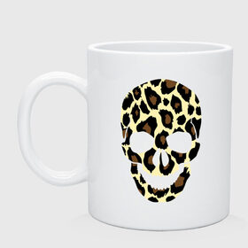 Кружка с принтом Skull leopard в Санкт-Петербурге, керамика | объем — 330 мл, диаметр — 80 мм. Принт наносится на бока кружки, можно сделать два разных изображения | leo | skull | леопард | череп