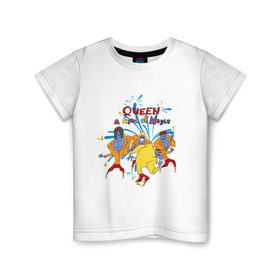 Детская футболка хлопок с принтом Queen A Kind of Magic в Санкт-Петербурге, 100% хлопок | круглый вырез горловины, полуприлегающий силуэт, длина до линии бедер | Тематика изображения на принте: freddie mercury | queen | классический рок | куин | рок группа | фредди меркьюри