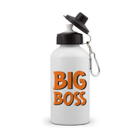 Бутылка спортивная с принтом Big Boss в Санкт-Петербурге, металл | емкость — 500 мл, в комплекте две пластиковые крышки и карабин для крепления | Тематика изображения на принте: big | big boss | boss | большой | большой босс | босс