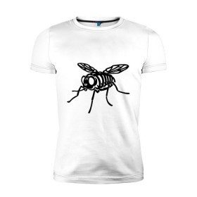 Мужская футболка премиум с принтом Рентген мухи в Санкт-Петербурге, 92% хлопок, 8% лайкра | приталенный силуэт, круглый вырез ворота, длина до линии бедра, короткий рукав | Тематика изображения на принте: скелет